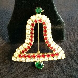 Vintage New Christmas Bell Brooch